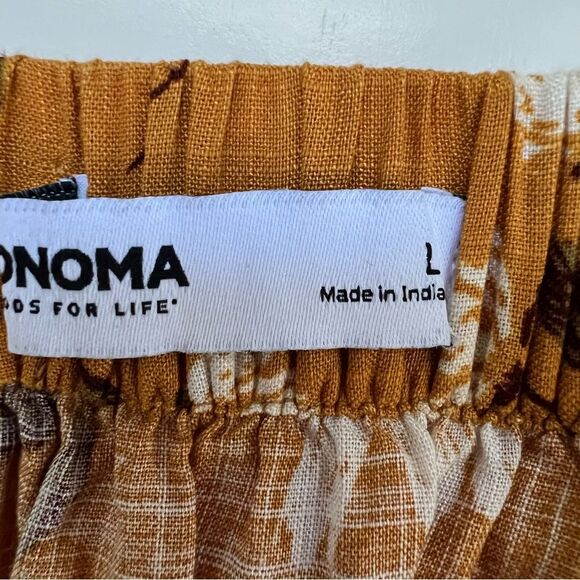 Tiered Wrap Skirt Maxi Floral Ruffle  Gold Size Large Cottage Boho Gypsy Peasant - Picture 5 of 9